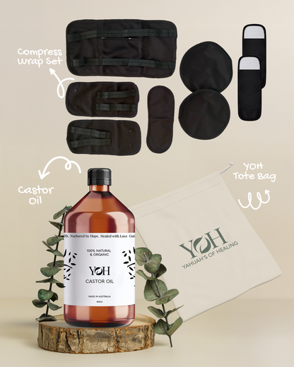 Castor Oil & Compress Package