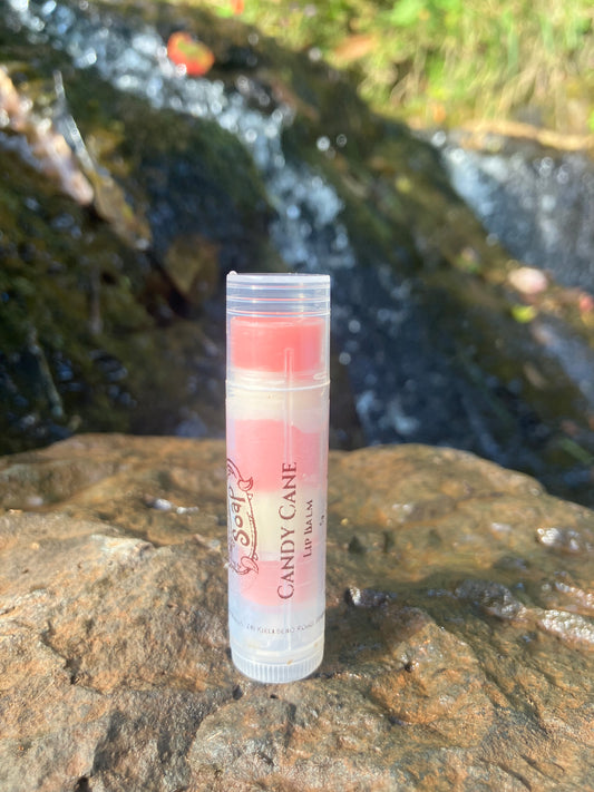 Yahuah's of Healing Candy Cane Lip Balm – Festive and nourishing lip care with a refreshing peppermint scent, crafted with all-natural ingredients for soft and moisturized lips.