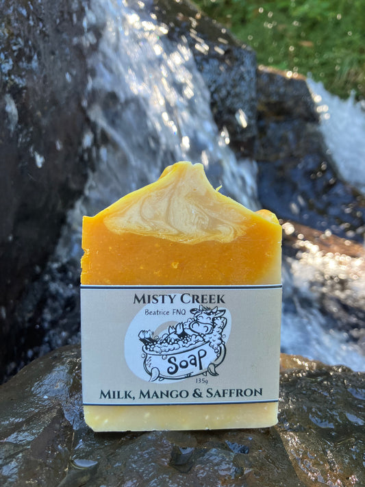 Yahuah's of Healing Biodynamic Cow’s Milk, Mango & Saffron Soap – Luxurious, all-natural soap handcrafted with biodynamic cow's milk, mango, and saffron for gentle cleansing and radiant skin.
